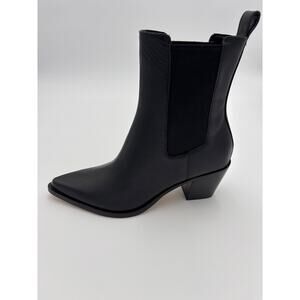 Dolce Vita Shadie H20 Black Leather Ankle Boot Pointy Toe